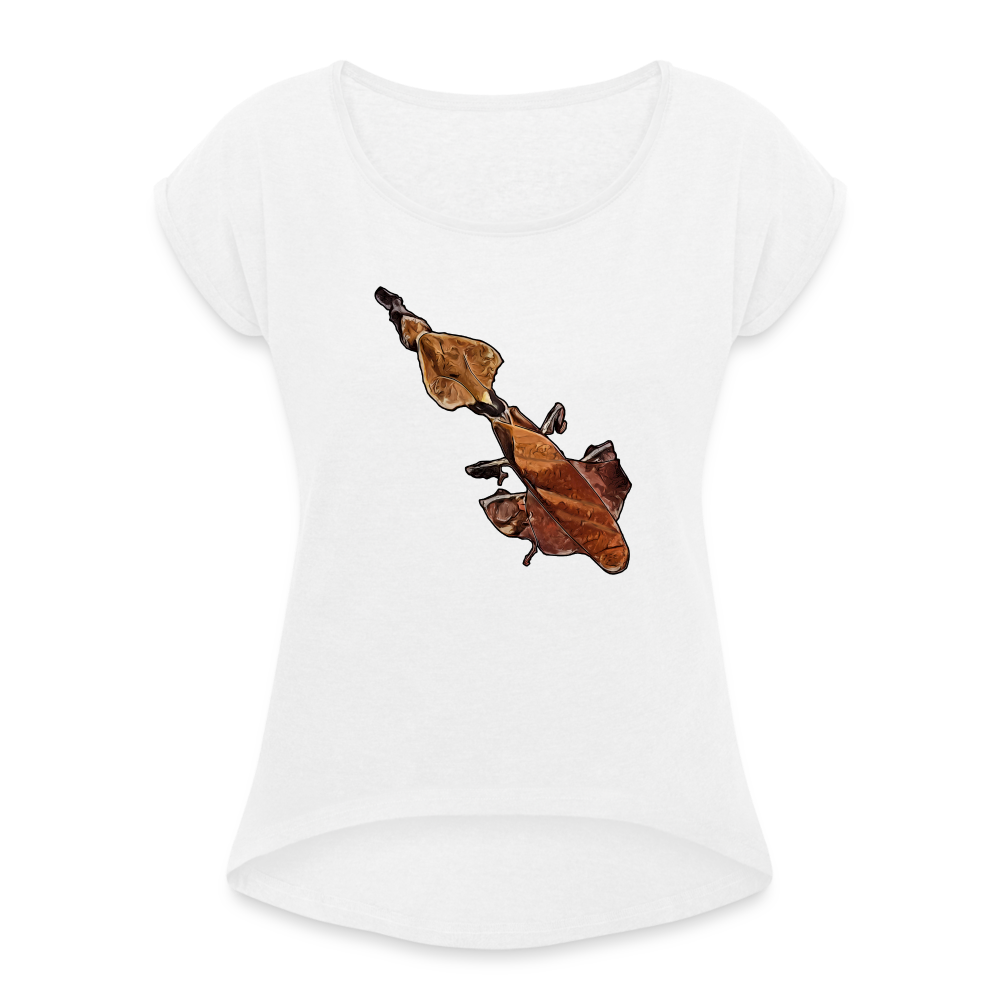 Frauen T-Shirt mit gerollten Ärmeln Phyllocrania paradoxa female - weiß