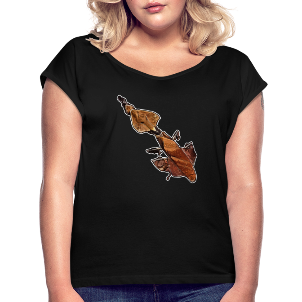Frauen T-Shirt mit gerollten Ärmeln Phyllocrania paradoxa female - Schwarz