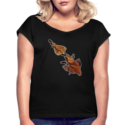 Frauen T-Shirt mit gerollten Ärmeln Phyllocrania paradoxa female - Schwarz