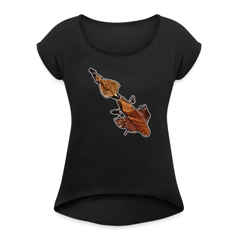 Frauen T-Shirt mit gerollten Ärmeln Phyllocrania paradoxa female - Schwarz