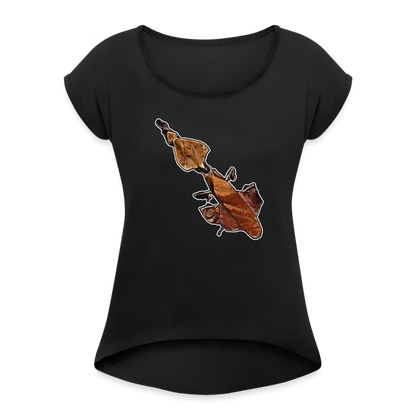 Frauen T-Shirt mit gerollten Ärmeln Phyllocrania paradoxa female - Schwarz