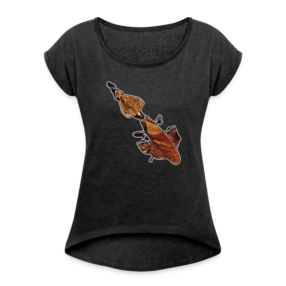 Frauen T-Shirt mit gerollten Ärmeln Phyllocrania paradoxa female - Schwarz meliert