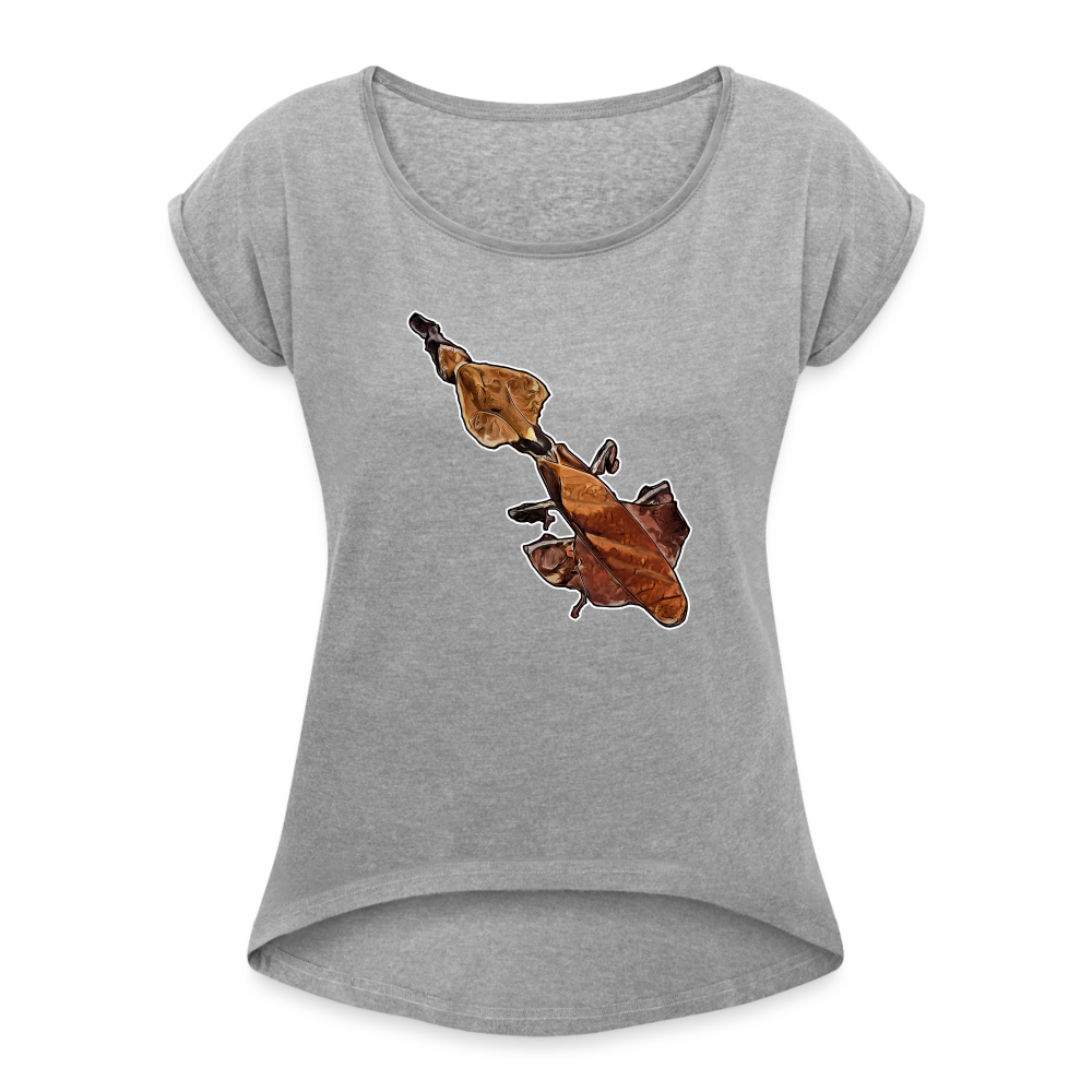 Frauen T-Shirt mit gerollten Ärmeln Phyllocrania paradoxa female - Grau meliert