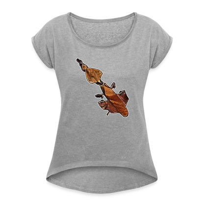 Frauen T-Shirt mit gerollten Ärmeln Phyllocrania paradoxa female - Grau meliert