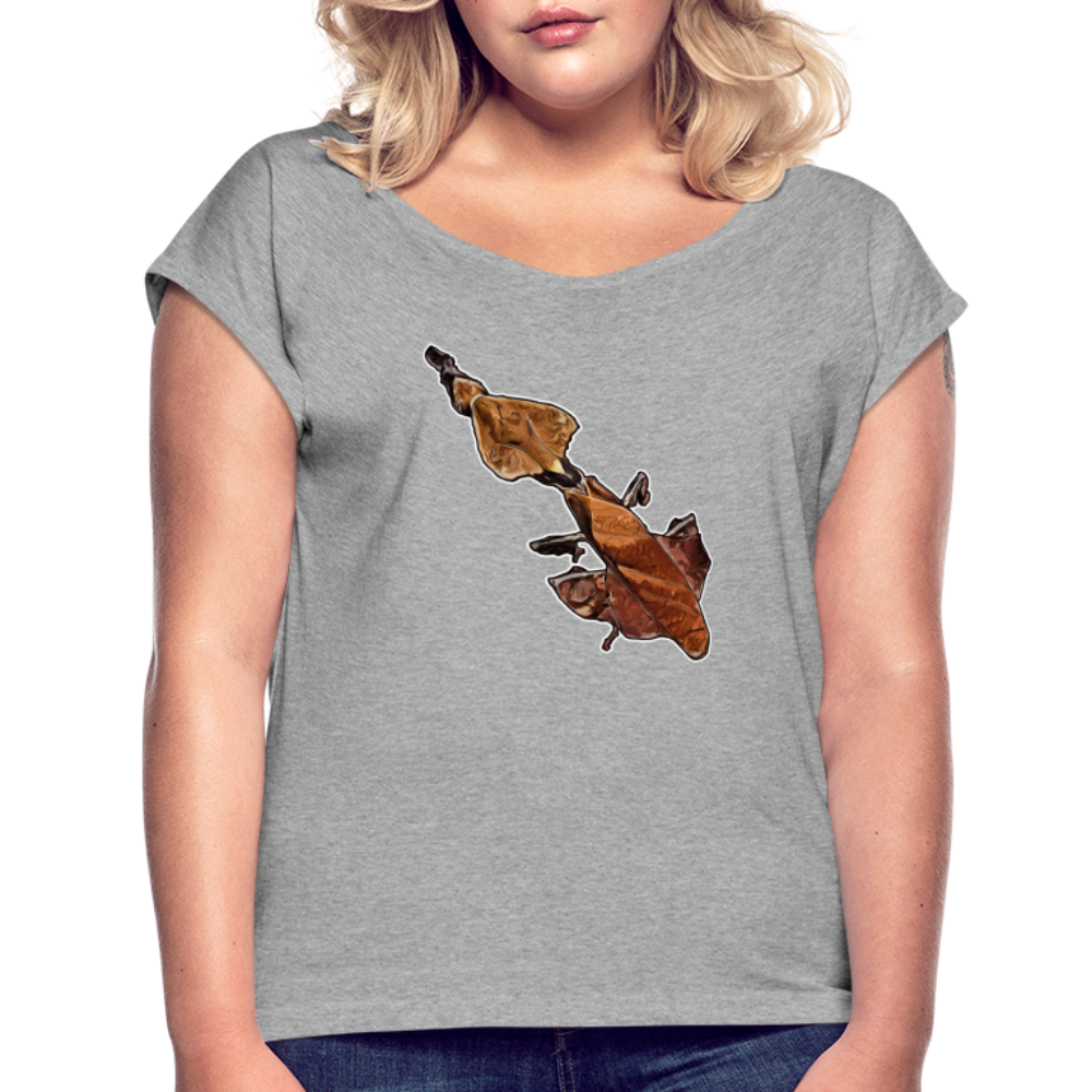 Frauen T-Shirt mit gerollten Ärmeln Phyllocrania paradoxa female - Grau meliert