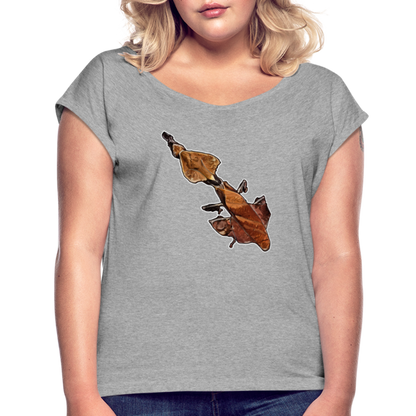 Frauen T-Shirt mit gerollten Ärmeln Phyllocrania paradoxa female - Grau meliert