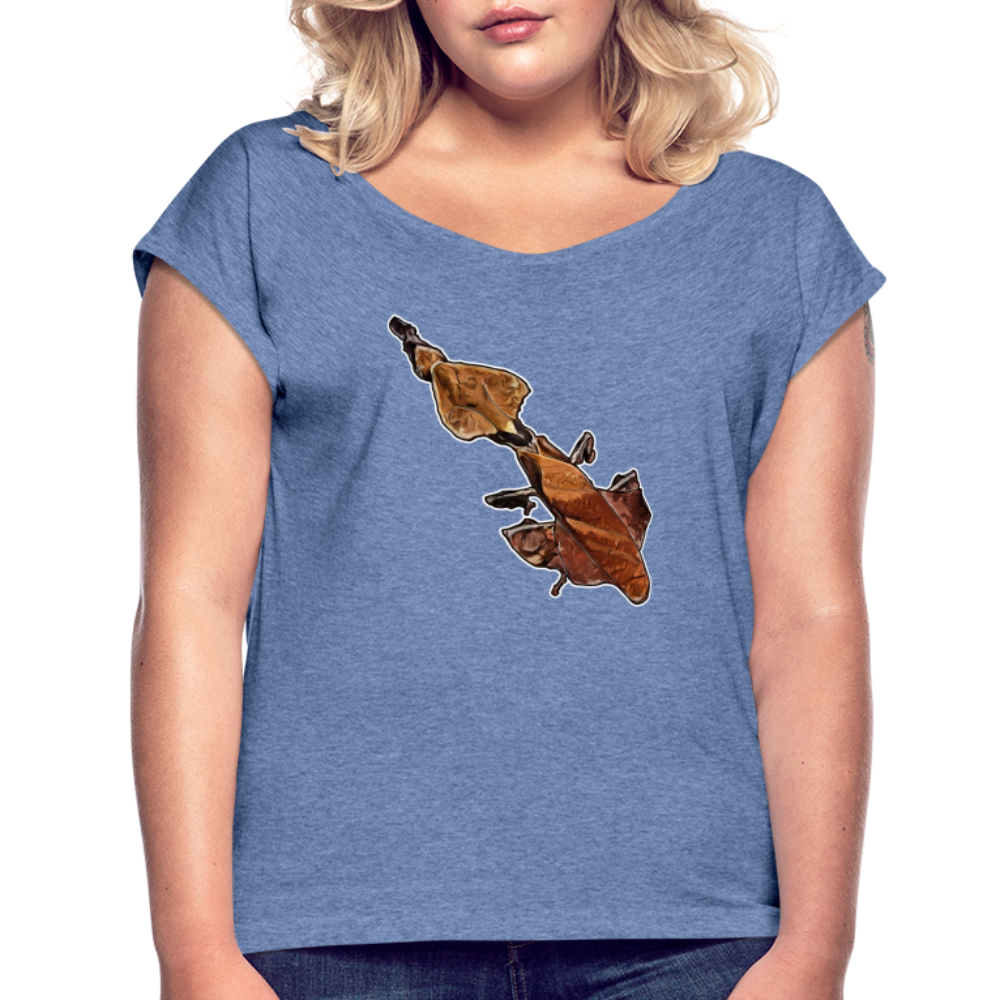 Frauen T-Shirt mit gerollten Ärmeln Phyllocrania paradoxa female - Denim meliert