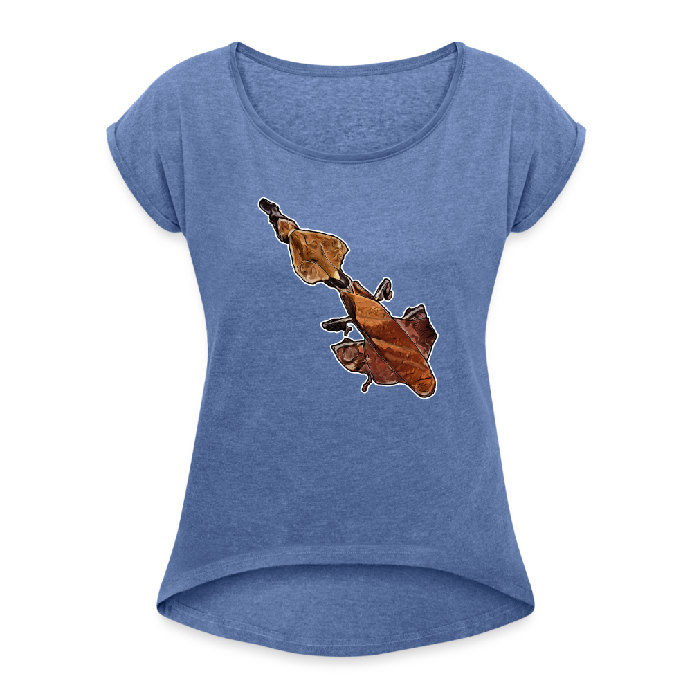 Frauen T-Shirt mit gerollten Ärmeln Phyllocrania paradoxa female - Denim meliert