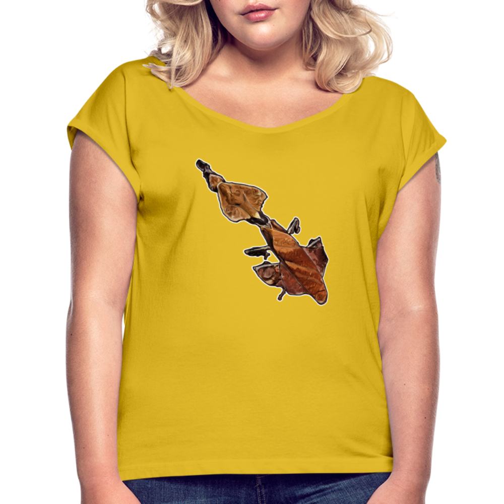 Frauen T-Shirt mit gerollten Ärmeln Phyllocrania paradoxa female - Senfgelb