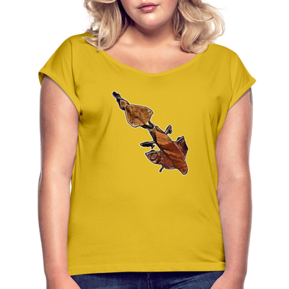 Frauen T-Shirt mit gerollten Ärmeln Phyllocrania paradoxa female - Senfgelb