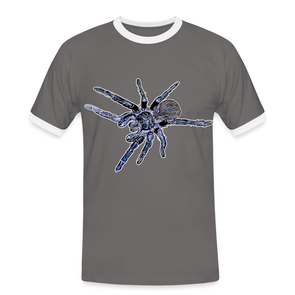 Männer Kontrast-T-Shirt Pterinopelma sazimai - Dunkelgrau/Weiß