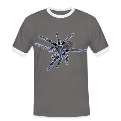 Männer Kontrast-T-Shirt Pterinopelma sazimai - Dunkelgrau/Weiß