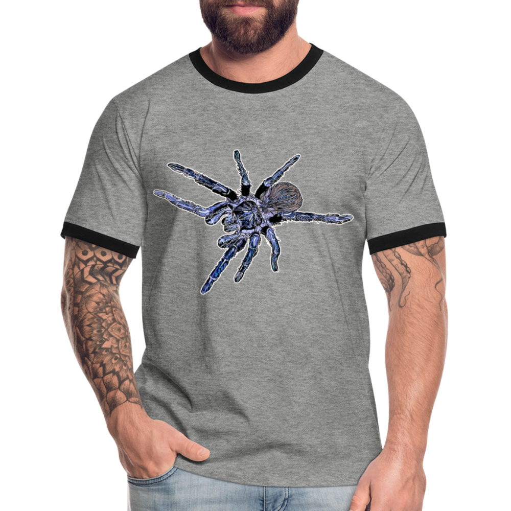 Männer Kontrast-T-Shirt Pterinopelma sazimai - Grau meliert/Schwarz