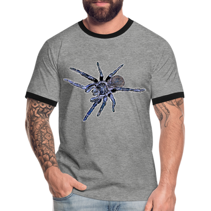 Männer Kontrast-T-Shirt Pterinopelma sazimai - Grau meliert/Schwarz