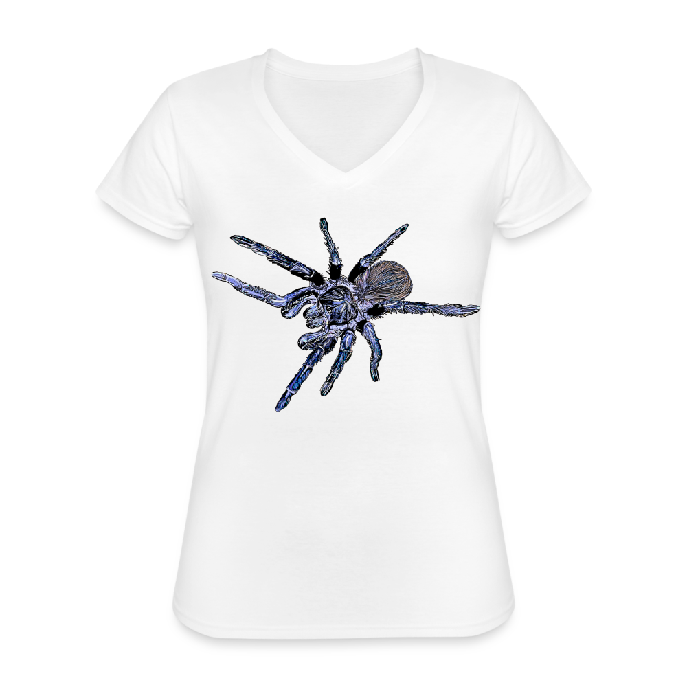 Frauen-T-Shirt mit V-Ausschnitt Pterinopelma sazimai - weiß