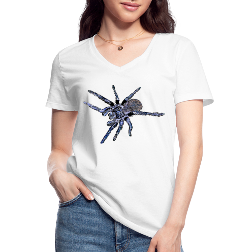 Frauen-T-Shirt mit V-Ausschnitt Pterinopelma sazimai - weiß