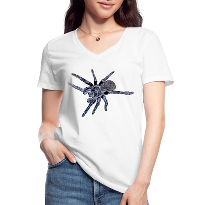 Frauen-T-Shirt mit V-Ausschnitt Pterinopelma sazimai - weiß