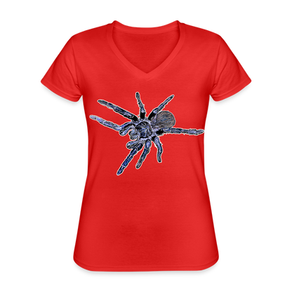 Frauen-T-Shirt mit V-Ausschnitt Pterinopelma sazimai - Rot