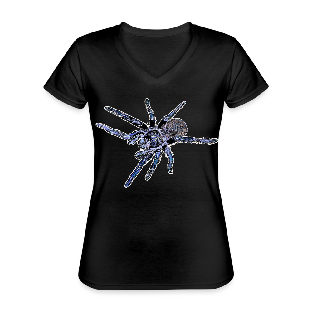 Frauen-T-Shirt mit V-Ausschnitt Pterinopelma sazimai - Schwarz