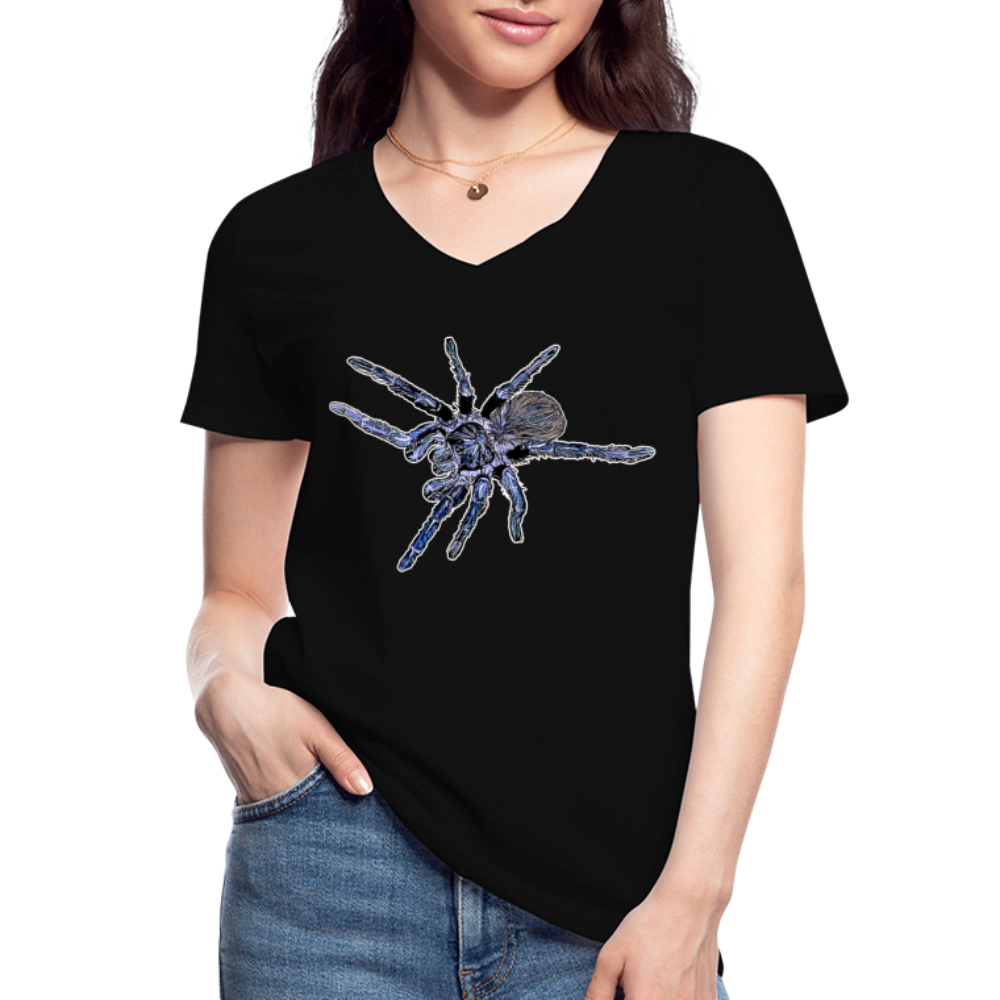 Frauen-T-Shirt mit V-Ausschnitt Pterinopelma sazimai - Schwarz