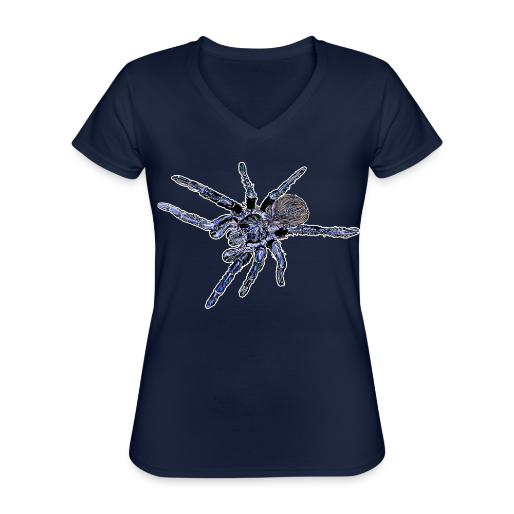 Frauen-T-Shirt mit V-Ausschnitt Pterinopelma sazimai - Navy