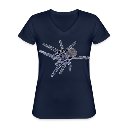 Frauen-T-Shirt mit V-Ausschnitt Pterinopelma sazimai - Navy