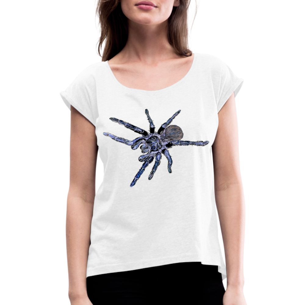 Frauen T-Shirt mit gerollten Ärmeln Pterinopelma sazimai - weiß