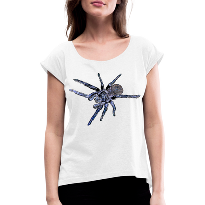 Frauen T-Shirt mit gerollten Ärmeln Pterinopelma sazimai - weiß