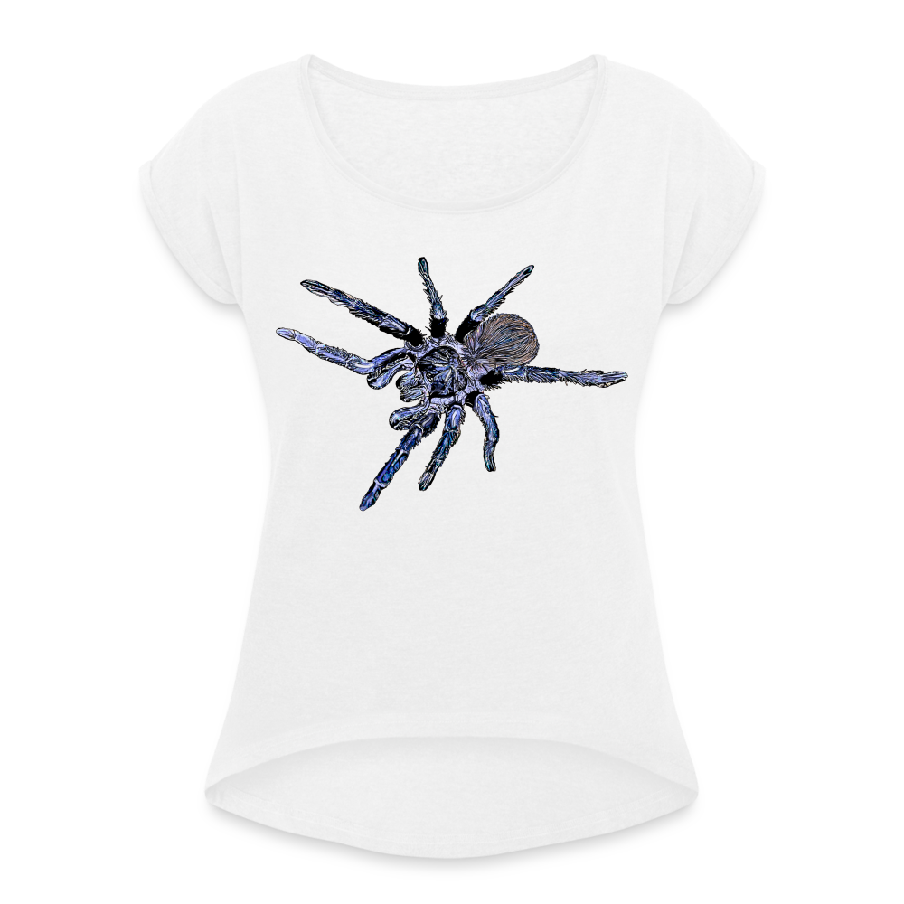 Frauen T-Shirt mit gerollten Ärmeln Pterinopelma sazimai - weiß