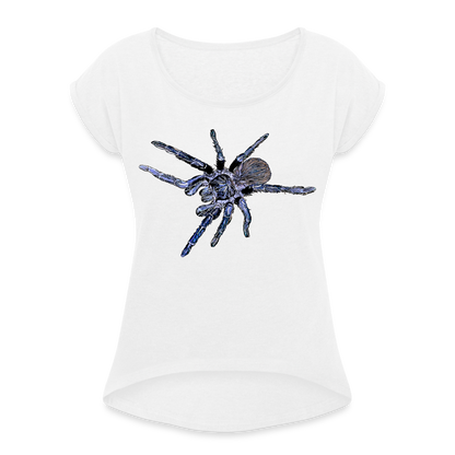 Frauen T-Shirt mit gerollten Ärmeln Pterinopelma sazimai - weiß