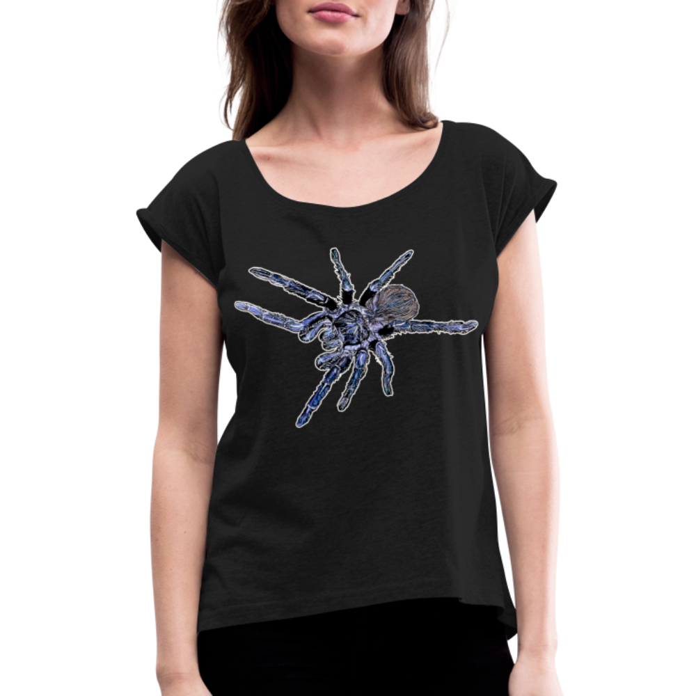 Frauen T-Shirt mit gerollten Ärmeln Pterinopelma sazimai - Schwarz