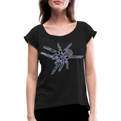 Frauen T-Shirt mit gerollten Ärmeln Pterinopelma sazimai - Schwarz