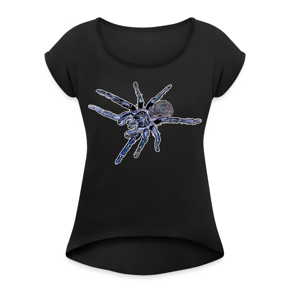 Frauen T-Shirt mit gerollten Ärmeln Pterinopelma sazimai - Schwarz