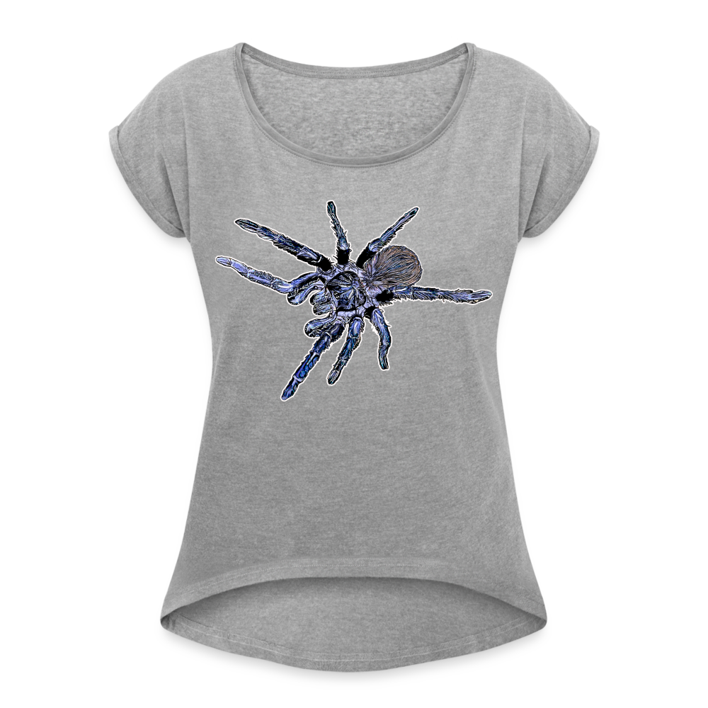 Frauen T-Shirt mit gerollten Ärmeln Pterinopelma sazimai - Grau meliert