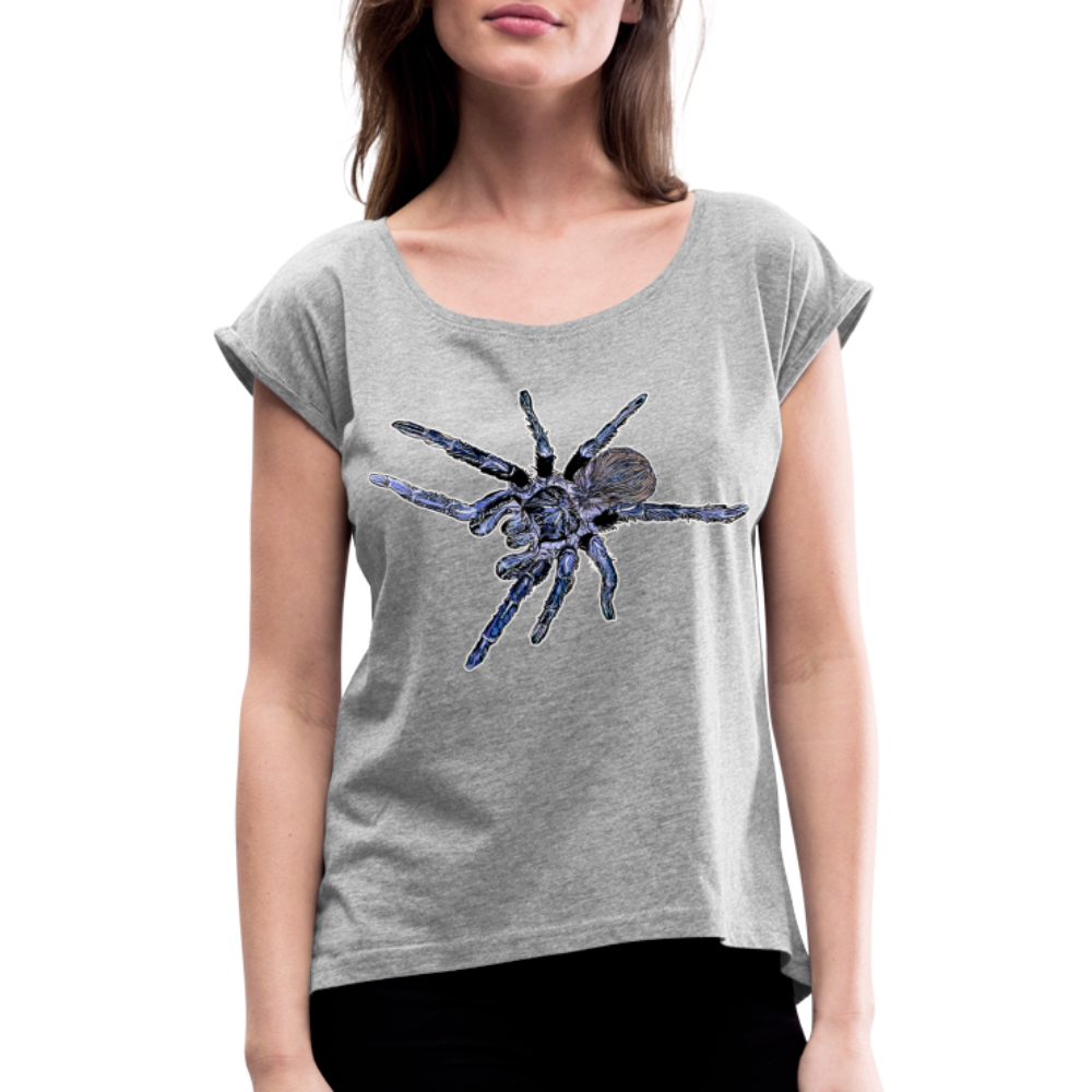 Frauen T-Shirt mit gerollten Ärmeln Pterinopelma sazimai - Grau meliert
