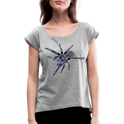 Frauen T-Shirt mit gerollten Ärmeln Pterinopelma sazimai - Grau meliert