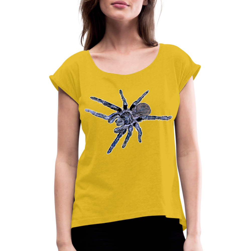 Frauen T-Shirt mit gerollten Ärmeln Pterinopelma sazimai - Senfgelb