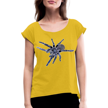 Frauen T-Shirt mit gerollten Ärmeln Pterinopelma sazimai - Senfgelb