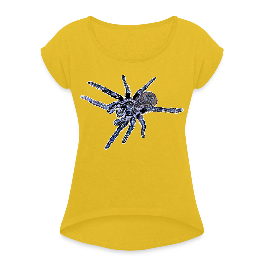 Frauen T-Shirt mit gerollten Ärmeln Pterinopelma sazimai - Senfgelb