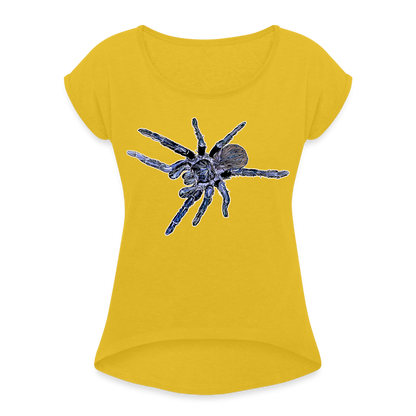 Frauen T-Shirt mit gerollten Ärmeln Pterinopelma sazimai - Senfgelb