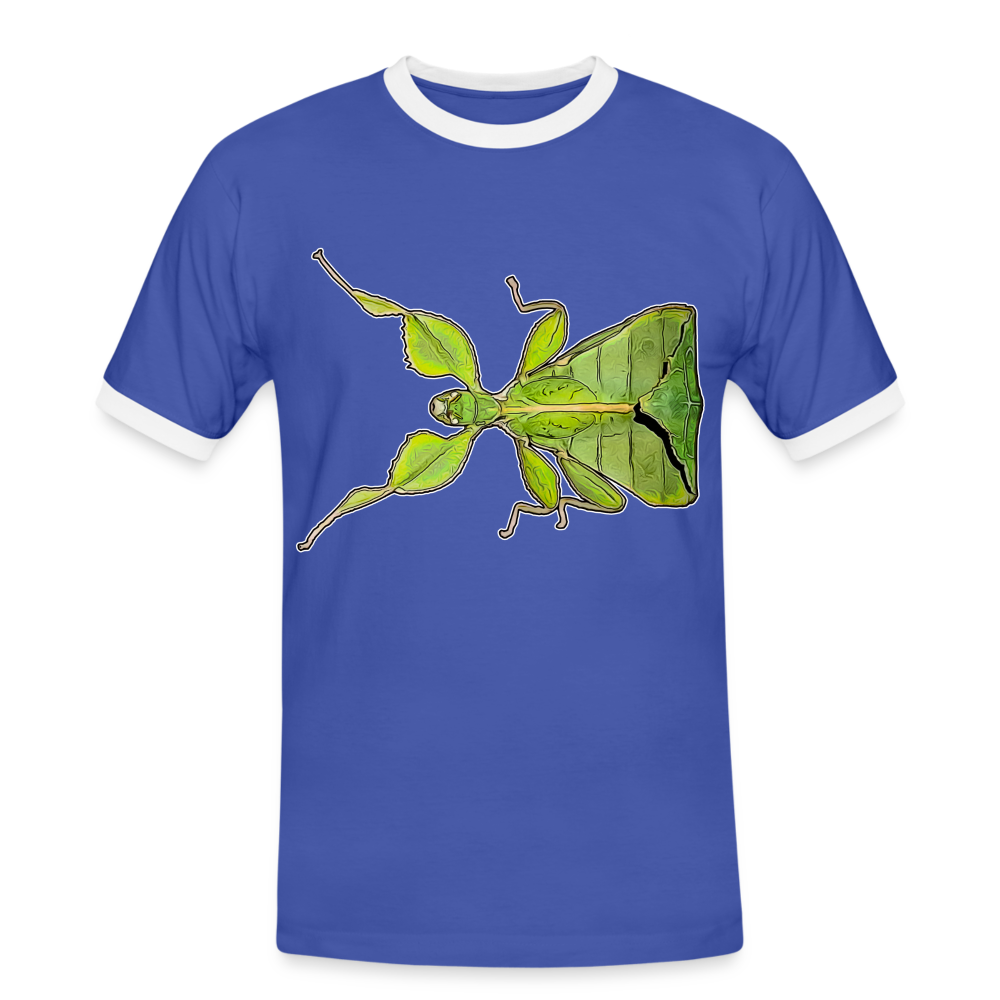 Männer Kontrast-T-Shirt Phyllium philippinicum female - Blau/Weiß