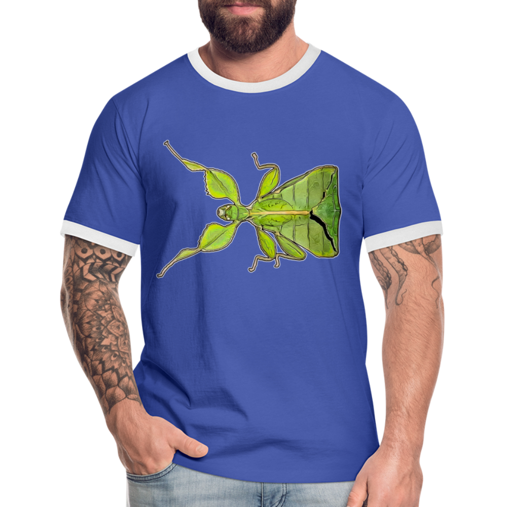 Männer Kontrast-T-Shirt Phyllium philippinicum female - Blau/Weiß