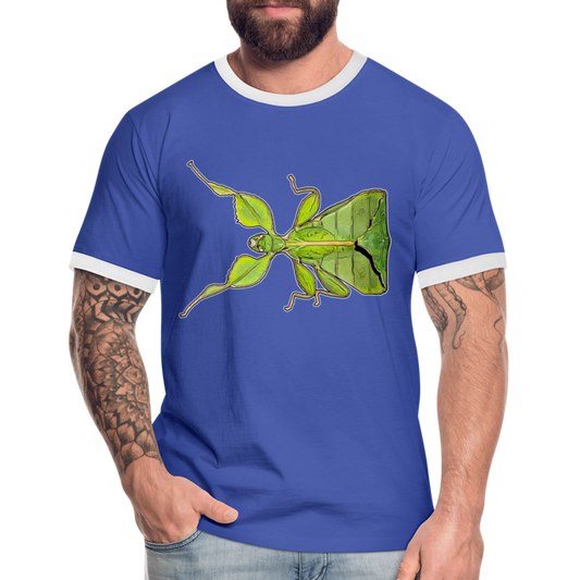 Männer Kontrast-T-Shirt Phyllium philippinicum female - Blau/Weiß
