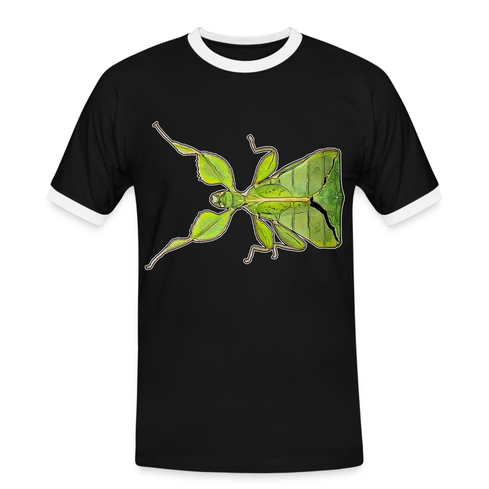 Männer Kontrast-T-Shirt Phyllium philippinicum female - Schwarz/Weiß