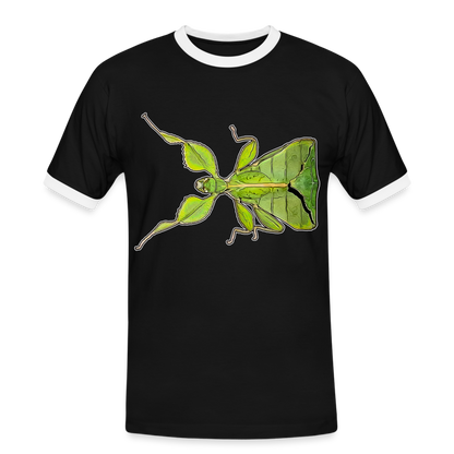 Männer Kontrast-T-Shirt Phyllium philippinicum female - Schwarz/Weiß