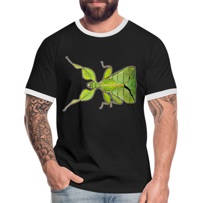 Männer Kontrast-T-Shirt Phyllium philippinicum female - Schwarz/Weiß