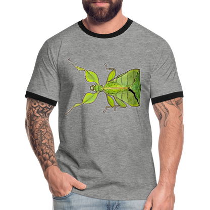Männer Kontrast-T-Shirt Phyllium philippinicum female - Grau meliert/Schwarz