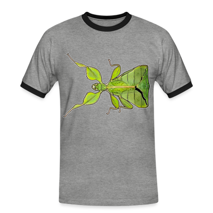 Männer Kontrast-T-Shirt Phyllium philippinicum female - Grau meliert/Schwarz