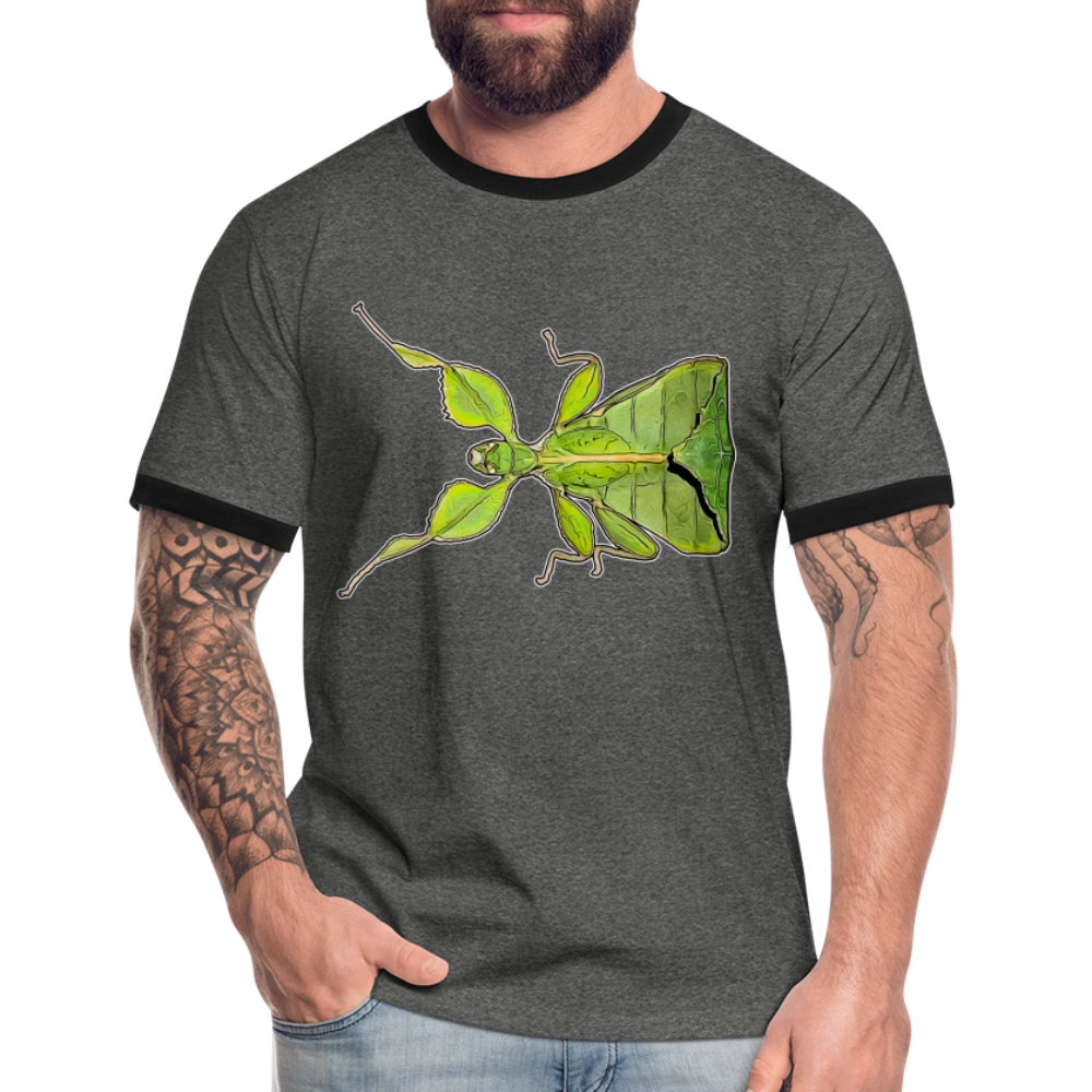 Männer Kontrast-T-Shirt Phyllium philippinicum female - Anthrazit/Schwarz