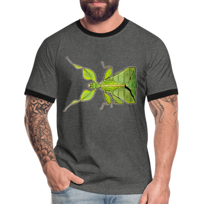 Männer Kontrast-T-Shirt Phyllium philippinicum female - Anthrazit/Schwarz